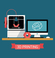 3d printing flat design vector image