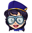 a head of an air hostess vector image