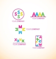 flat alphabet colors logo icon set vector image vector image