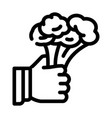 broccoli vegetable line icon vector image vector image