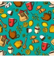 herbal tea seamless pattern background vector image