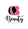beauty salon inspiration logo with letter b vector image vector image