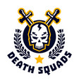 logo death squad human skull and cross swords vector image