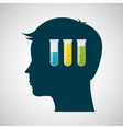 silhouette head tests tube lab work vector image