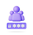 3d user login form page vector image