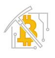 bitcoin currency virtual financial system vector image