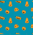 kawaii halloween seamless pattern with pumpkins vector image vector image