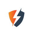modern electrical industry shield logo vector image