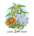 zoo cartoon animals logo vector image vector image