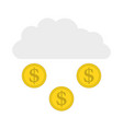 coins falling from cloud icon vector image