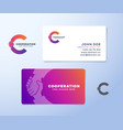 cooperation abstract logo and business card vector image vector image