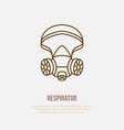 gas mask respirator flat line icon logo vector image
