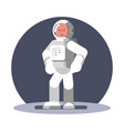 man cosmonaut in helmet standing vector image