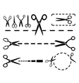 scissors set with dotted line vector image