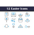 easter icon set vector image
