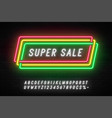 neon light linear promotion ribbon banner price vector image