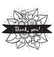 thank you black flowers vector image vector image