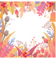 square floral frame with autumn plants vector image