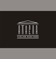 athena pillar column greek rome building logo vector image vector image