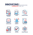 chemistry - modern line design style icons set vector image