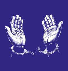 Praying hands symbol christianity hand drawn Vector Image