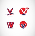 letter v logo red blue vector image