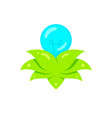 light bulb inside lotus flower petals vector image