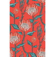 red protea with leaves seamless pattern design vector image