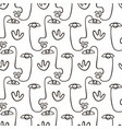 glamour one line drawing women faces pattern vector image vector image