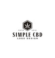 marijuana cannabis hemp pot leaf cbd vintage logo vector image
