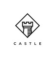 castle in square logo design template vector image