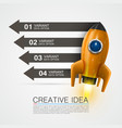 graphic information space rocket launch vector image vector image