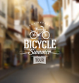 type vintage design with bicycle silhouette vector image vector image