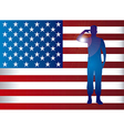 american soldier over flag background vector image