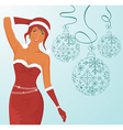 christmas lady vector image vector image