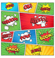 comics page comic book grid frame funny oops bam vector image vector image