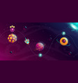 rocket space trip concept galaxy game design vector image