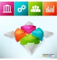pie chart with arrows 3d vector image