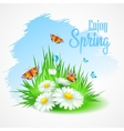 spring greeting card with daisies vector image vector image