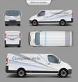 white minivan top front back side view vector image