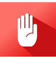 no entry hand sign on white background vector image vector image