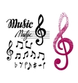 notes and treble clef set of music design vector image vector image