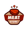 meat store logo isolated on white vector image vector image
