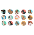 set of dog round icons vector image vector image