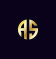 circle as logo gold initials vector image
