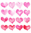 heart watercolor set for happy valentines day vector image