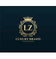 lz initial letter gold calligraphic feminine vector image vector image