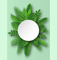 paper tropical leaves papercut summer beach vector image vector image