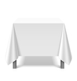 square table covered with white tablecloth vector image vector image