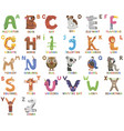 zoo alphabet animal letters from a to z vector image